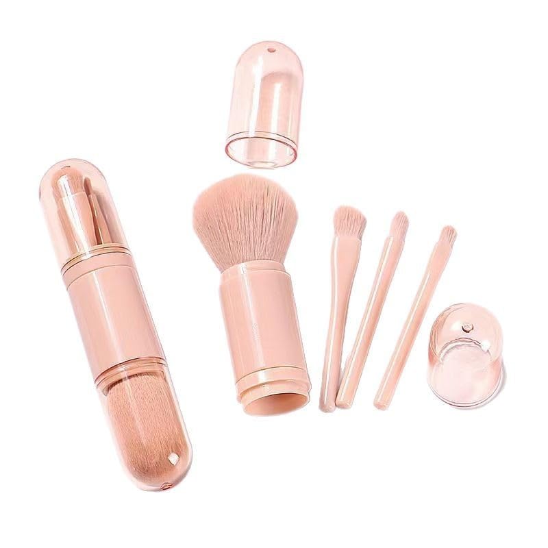 Makeup Brushes Set - 4 in 1 Mini Cute Travel Makeup Brush,Eye Shadow Brush for Women,Retractable Brushes Set