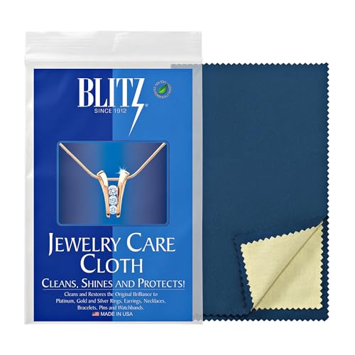Blitz Jewelry Care Cloth Pre-Treated for polishing Gold Silver and Platinum Jewelry. Non Toxic and Environmentally Friendly