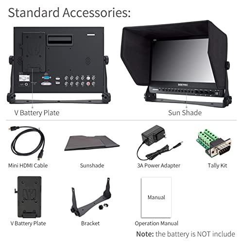 Image of P133-9HSD 13.3 Inch Pro SDI Broadcast Monitor Professional LCD Director Studio Production Monitoring IPS Screen Full HD 1920x1080 Aluminum Design with 3G-SDI 4K HDMI AV YPbPr