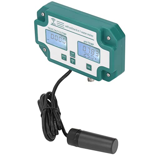 水質テスター 6 in 1 水質測定器 PH/TDS/EC/SG/塩分メーター 水質テスター WiFi データ送信 アラーム設定 セキュリティ TUYA用