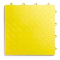 RaceDeck Diamond Plate Design, Durable Interlocking Modular Garage Flooring Tile (12 Pack), Yellow
