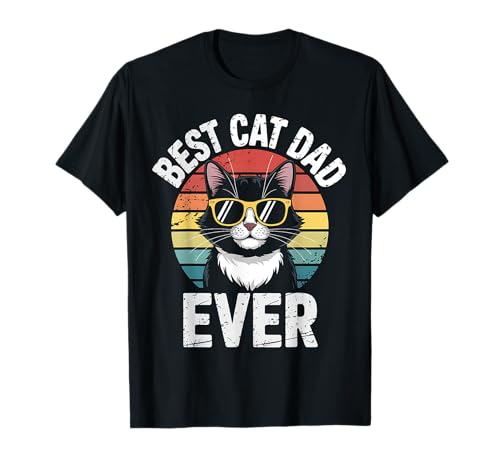 Best Cat Dad Ever Vintage Cat Daddy Funny Cat Fathers Day T-Shirt for Men