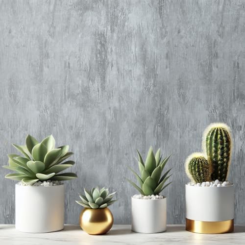 Papel De Parede Adesivo Industrial Cimento Queimado 5 M x 45 Cm (...