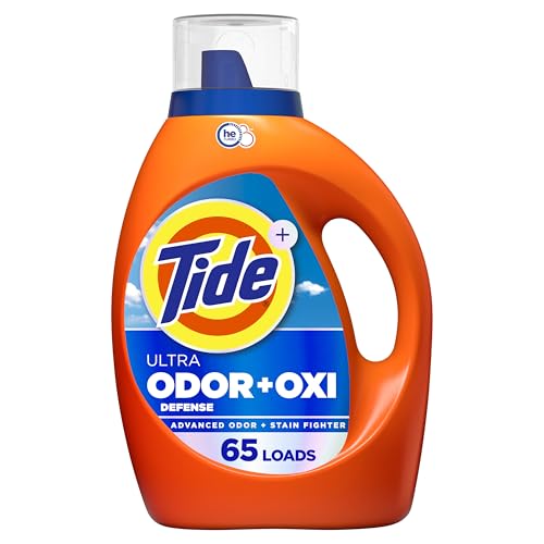 Tide Ultra Odor Defense Plus Oxi Liquid Laundry Detergent, 92 fl oz, 65 Loads, Advanced Odor and Stain Fighting Laundry Detergent Liquid