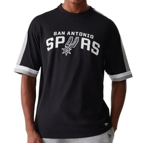 New Era NBA Panel Oversized Camiseta San Antonio Spurs Black, Negro , M
