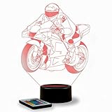 JNB-MAKER FR Lampe 3D moto de course MotoGP – Avec personnalisation...