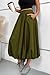 TuoGo Y2K Bubble Maxi Skirts for Women A Line Long Pleated Casual Summer Skirts Elastic Waist Balloon Maxi Skirt (S,928-Army Green)
