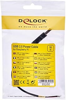 DeLOCK 85250 cable USB 2.0, type A male > 2 x open cable ends, 10 cm, Raspberry Pi., black