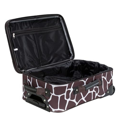 Image of Rockland Fashion Softside Upright Luggage Set, Expandable, Giraffe, 2-Piece (14 /19)