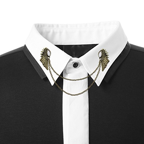 European And American Fashion Retro Diamond Brooch Brooch Men And Women Wings Chain Fringed Suit Collar Shirt Collar Pin Accessories