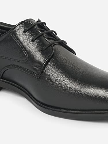 Image of ID Black Lace-Up Leather Formal Shoes for Men