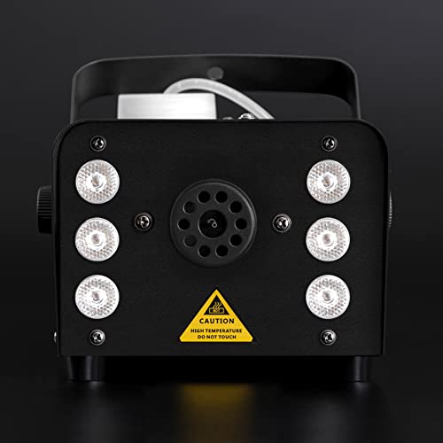 Sunolga Halloween Fog Machine, 6 Stage Led Lights With 12 Colors, 500W Wireless Remote Control Portable Smoke Machine, With Fuse Protection, For Holidays Parties Weddings Stage Club Bar - Black #TOP2