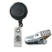 Bluemoona 20 Pcs - 32mm Reels Retractable Badge Holder Alligator Clip ID YOYO Key Belt Clip Card Name Tag (Black)