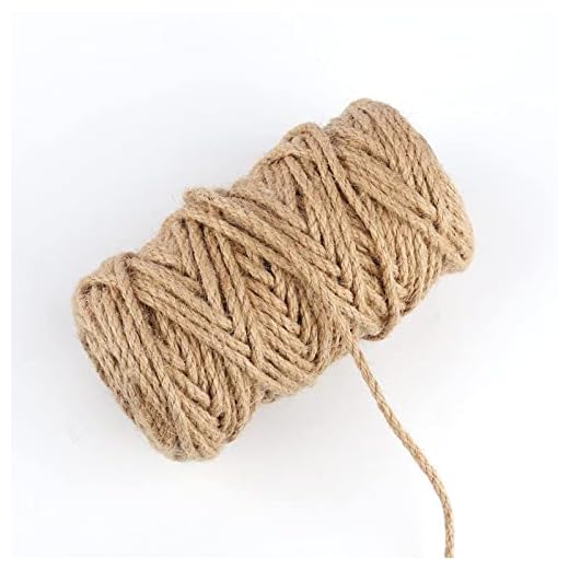 Sträng 1 rulle 50/100 m naturligt jute hampa rep heminredning retro stil gör-det-själv hantverk sladd dekorativt rep 1/1,5/2/3/4 mm diameter handgjort jutrep (färg: 4 mm 50 m)