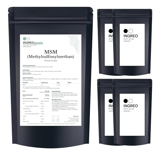 5kg (5x1kg) MSM Pulver 100% reines Methylsulfonylmethan (organischer Schwefel) ohne Zusätze hochrein abgefüllt in Hamburg msm pulver hochdosiert powder pulver für menschen pferde hunde tiere