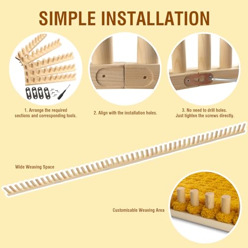 image for XAMAWA Chunky Blanket Loom Knitting Looms and Boards, Adjustable Size 