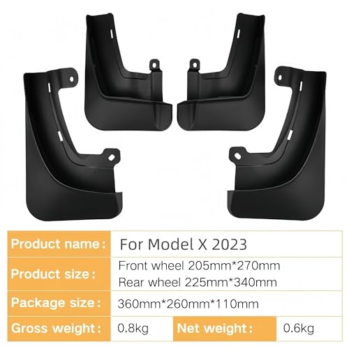 Guardabarros para Tesla Model X 2023 con cubierta protectora integral contra salpicaduras 3