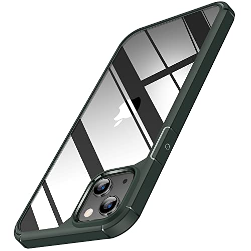 Coque iPhone 14 Plus transparente antichoc étui rigide TPU souple TENDLIN vert