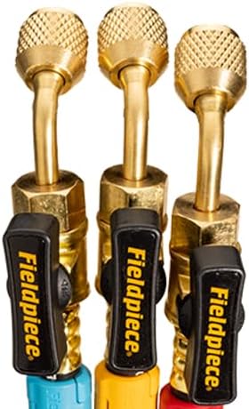 HR3B 1/4 Ball Valves Hose Set 3 Pack A2L Compatible 5 Ft (1.5m) for Refrigerant Charging, Recovery and Evacuation 800 PSI working / 4000 PSI burst