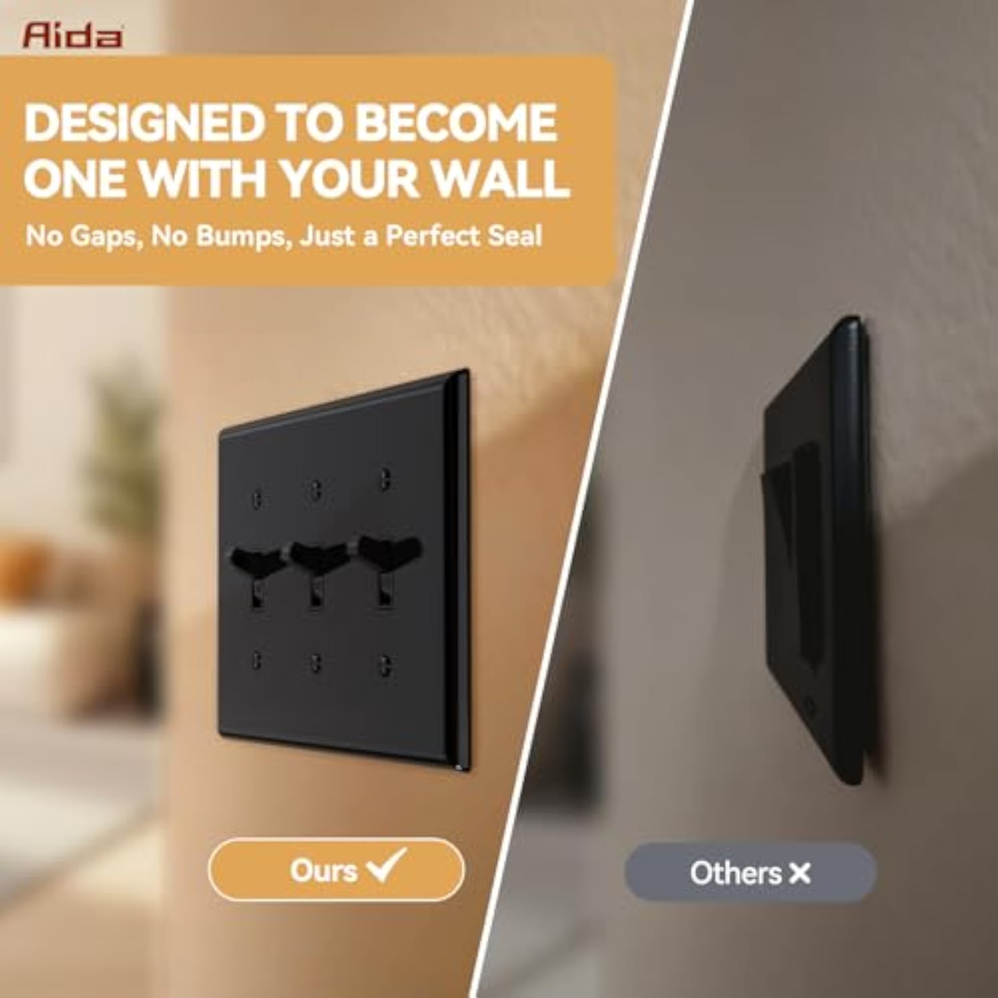 3-Gang Toggle Switch Wall Plate, Unbreakable Thermoplastic