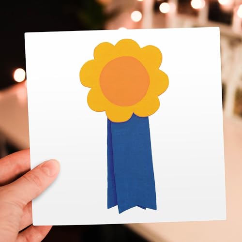 Cartes de vœux ruban bleu 3dRose de 6 pièces au format 15x15 cm - 7