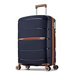 Kono 24 Inch Medium Suitcase Lightweight Hand Suitcase with 4 Spinner Wheels, Lightweight Polypropylene Hard Shell Luggage Built-in TSA Lock, Navy