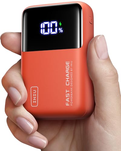 INIU Power Bank, 25000mAh 100W Powerbank Klein Aber Stark Phone & Laptop, Schnelles Outdoor Camping Externe Handyakkus, Kompatibel mit MacBook iPhone Samsung Steam Deck Für Herren und Frauen, Orange