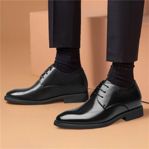 Leather Elevator Oxfords for Men Lace Up Increasing Height Taller Dress Shoes Pointed Toe Casual Party Meeting Business Shoes3