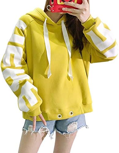 Amazon トレーナー パーカー レディース 長袖 プルオーバー スウェットパーカー 裏起毛 フード付き ゆったり 大きいサイズ カジュアル 春秋冬 トップス フリーサイズ 黄 トレーナー パーカー 通販