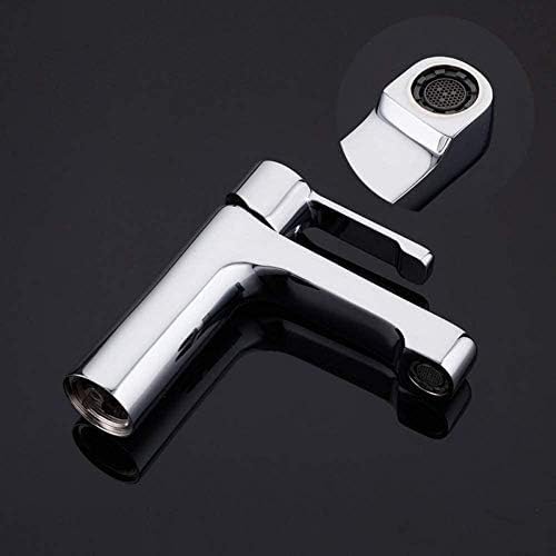Robinet de salle de bain en laiton chromé et blanc chic