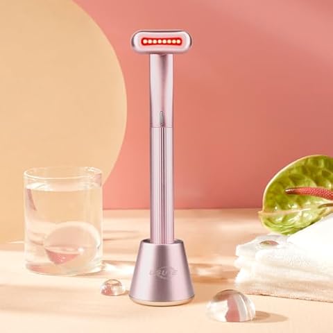 USUIE 4 in 1 Facial Wand, Red Light Therapy for Face and Neck, Facial Tools - Pink Cover