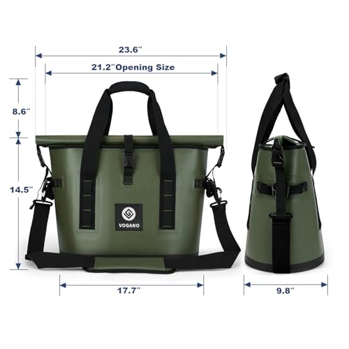 Image of Vogano 40 Can Soft Cooler Bag - Insulated Leak-Proof Large Cooler Bag with Roll-Top Waterproof Seal | Portable Ice Chest for Camping, Beach, Travel, Picnics | 24HR Cold Retention