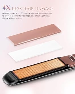 DORISILK 500 Degree High Temp Professional Hair Straightener，30s Fast Heating Ceramic Flat Iron ，2 in 1 Hair Straightener and Curler，Plasma Flat Iron Get Frizz-Free ，Dual Voltage for Travel Using