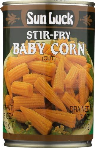 Sun Luck Stir-Fry Cut BABY CORN 15oz (4 pack)