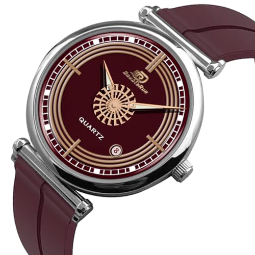 Image of DOUBLERUN Date Function White Color Silicone Strap Analog Wrist Watch for Men S 26-00-0