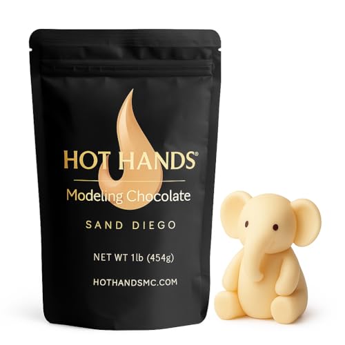 Modeling Chocolate Premium Gourmet Modeling Chocolate for cakes in SAND DIEGO 1 Pound Pack by Hot Hands Modeling Chocolate for Cookies cakes and cake pops (SAND/Deep Ivory COLOR)