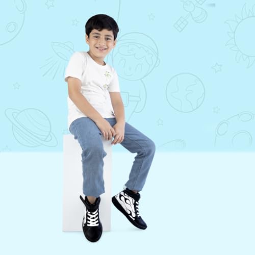 Image of KazarMax Hopits Kids Boys and Girls Ankle Length | High Top | Slip-on Sneakers Shoes | Lightweight | Outdoor Shoes Collection