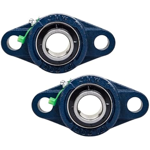 Jeremywell UCFL205-16 Pillow Block Bearing (2 Pack), 1 inch Bore, 2-Bolt Flange Mounted, Solid Base, Self-Alignment Cover