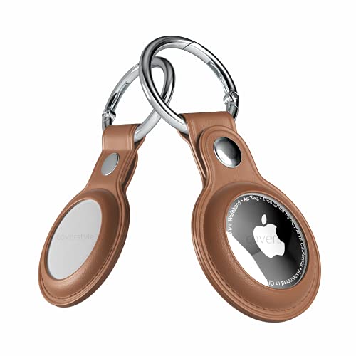 CoverStyle® - AirLeath® - Porte-clés en simili cuir pour AirTag - Marron Cover