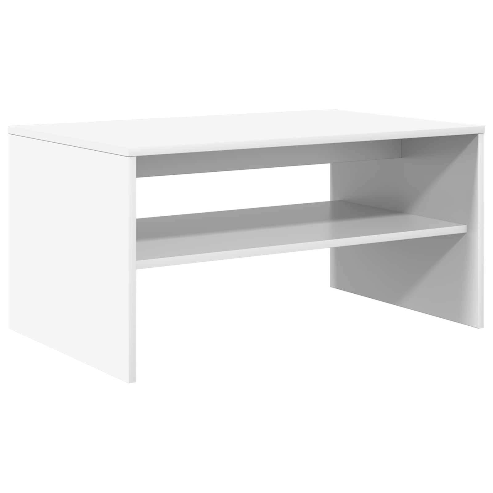 vidaXL Couchtisch Weiß 80 x 50 x 40 cm Holzwerkstoff, Stylischer Couchtisch für Wohnzimmer, rechteckig und robust, aus Holz, vielseitiges Wohnaccessoire