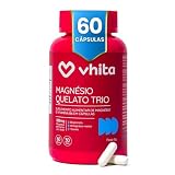 Vhita Magnesio Quelato Trio, Dimalato, Bisglicinato e Taurato, com Vitamina B6, 60 Cápsulas