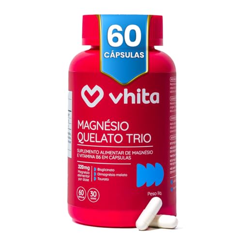 Vhita Magnésio Quelato Trio com Vitamina B6 (60 Cápsulas)
