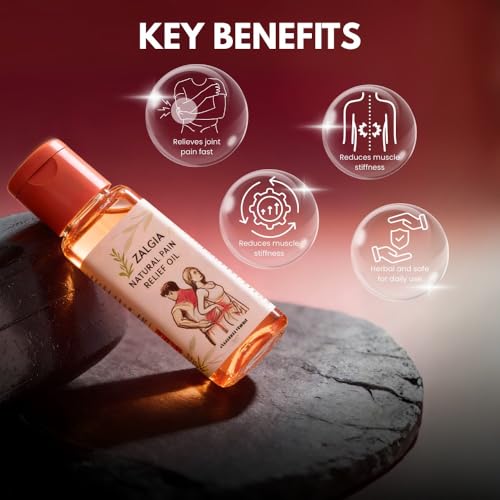 Zalgia Oil - Natural Pain Relief Oil, Non-greasy formula for quick Pain Relief OIL for Back Pain, Muscle Joints Pain, Knee Pain, Body Stiffness 80ML