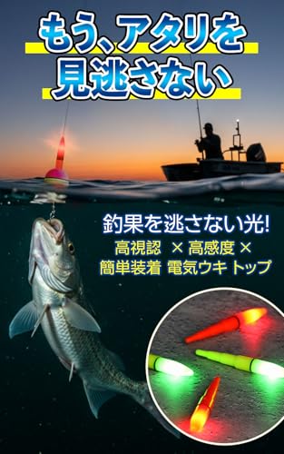 【釣りプロYoutuber監修】PLEAVIT 電気ウキ トップ 夜釣り ライト 釣りフロート 海釣り 夜光 ウキ led 蛍光 (赤 4本) 2枚目