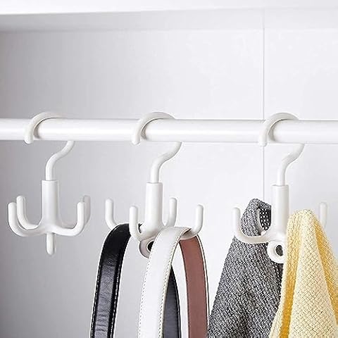 Homa Jia Red Cedar Wooden Hanger - Moth-Proof, Fresh Aroma - Space-Saving Closet Organizer for Belts and Ties Hanging Holder Storage Hook for Bra, Tank Top, Scarf, Purse, Silver Cover