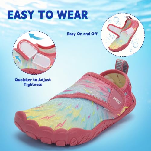 Image of Kids Water Shoes Boys Girls - Wide Toe Box Quick Dry Barefoot Shoes Breathable Non Slip Aqua Athletic Sneakers for Swim Beach Pool Kayak Hiking Sand Walking Travel Essentials (Little Kid /Big Kid)