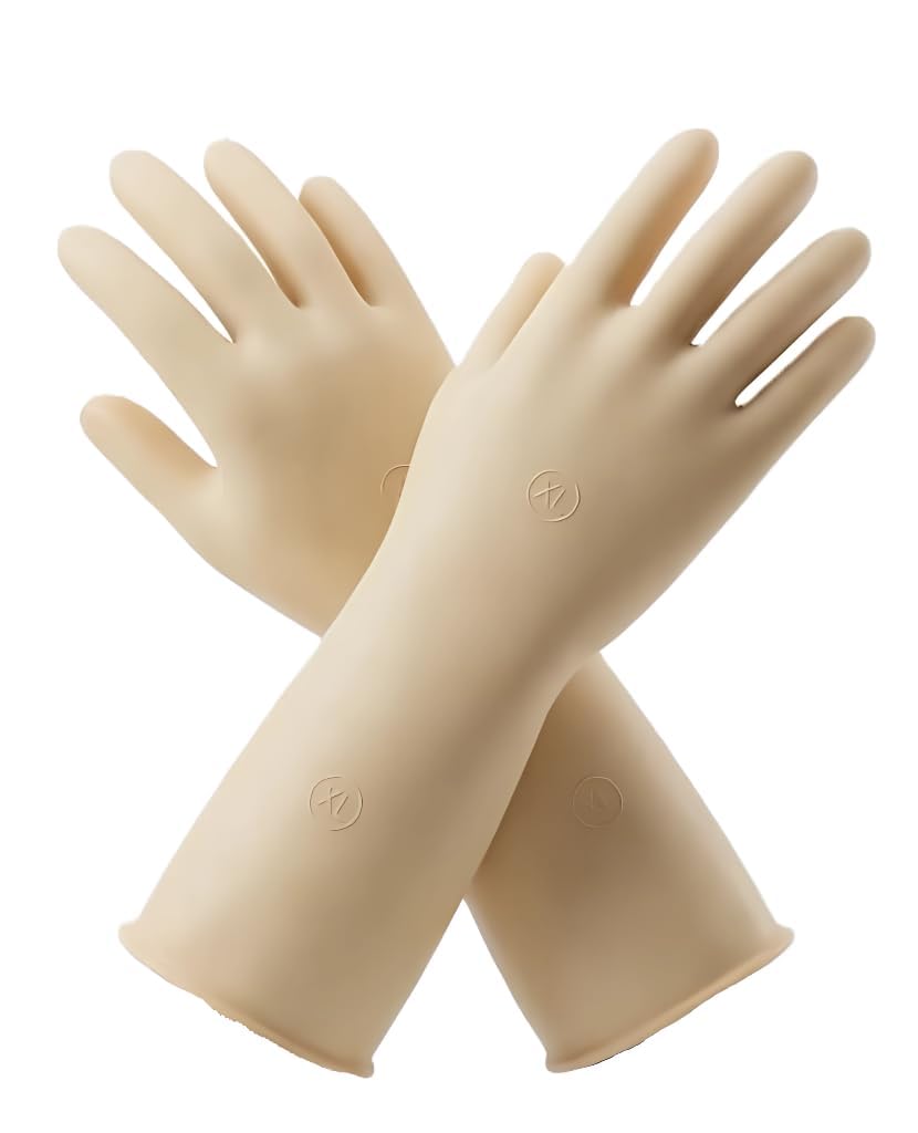 Construction Safety Gloves for Men Heavy Duty Seamless Electric Shockproof Insulated Hand Rubber Gloves for Protection (Pack of 1 Pair)-image-18
