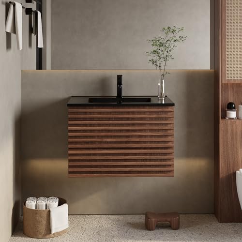 eclife 30" Floating Bathroom Vanity with Sink Combo, Mid-Century Wall