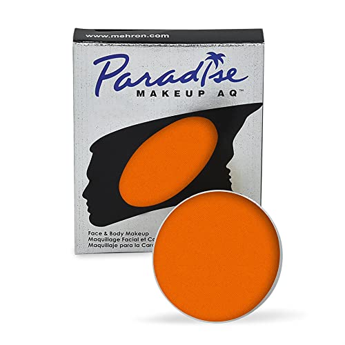 Image of Mehron Makeup Paradise Makeup AQ Refill Size | Stage & Screen Performance, Face & Body Painting, Beauty, Cosplay, and Halloween | Water Activated Face Paint, Body Paint .25 oz (7 ml) (Orange)