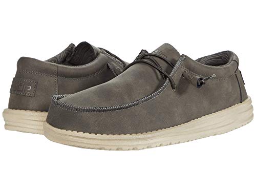 Image of HEYDUDE Men's Wally Fabricated Leather Wide | Men's Shoes | Men Slip-on Loafers | Comfortable & Light-Weight